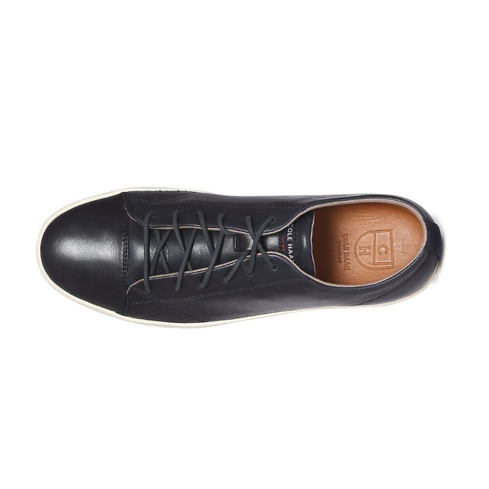 Cole Haan Trafton Black Leather Cap Toe Sport Sneakers Minimalist Quiet Luxury